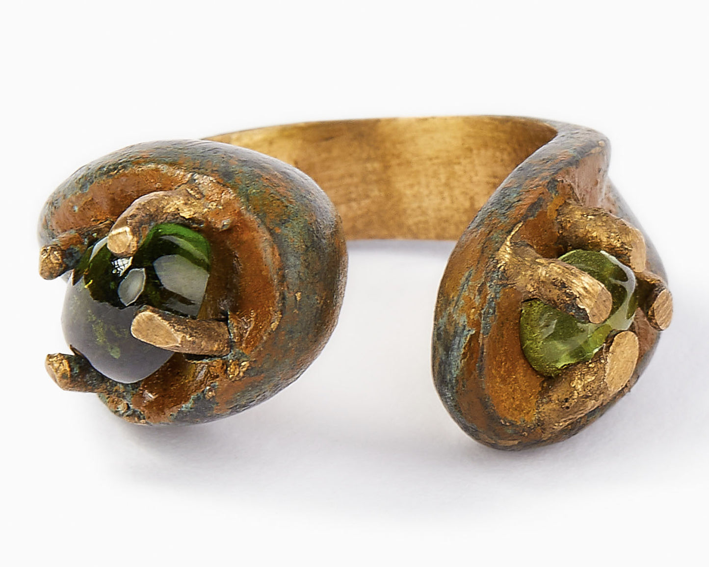 Anello Contrarie con Tormalina e Peridoto | Toi et Moi
