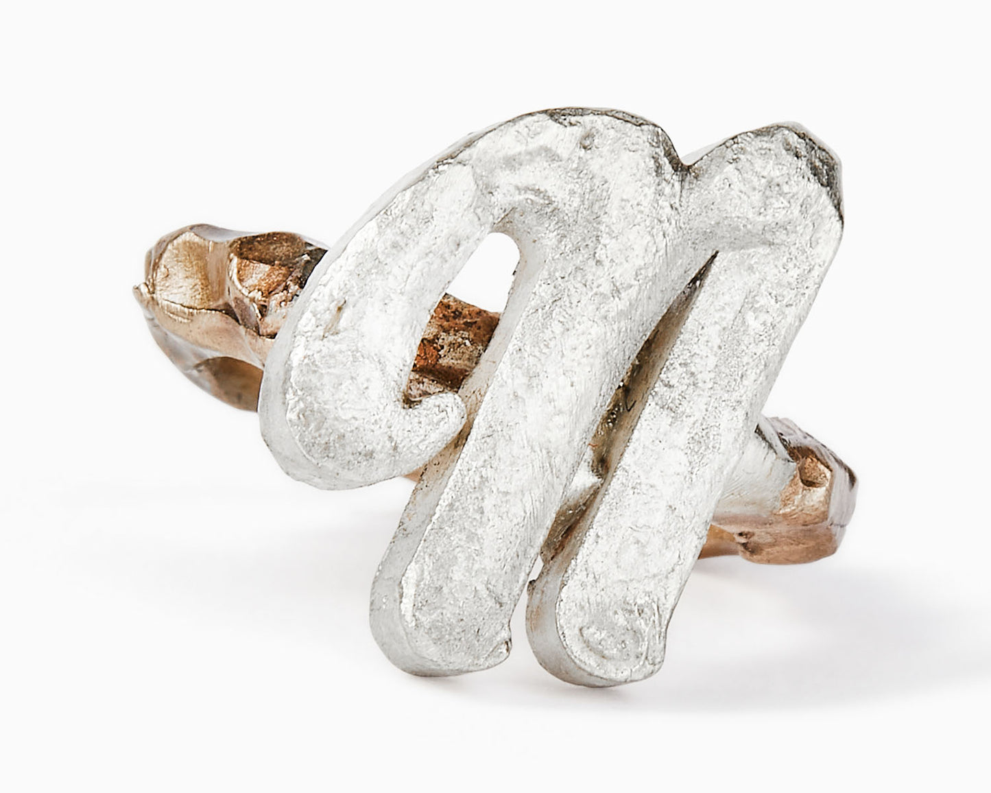 Anello in Bronzo Con Iniziali Argento 925 | ABC