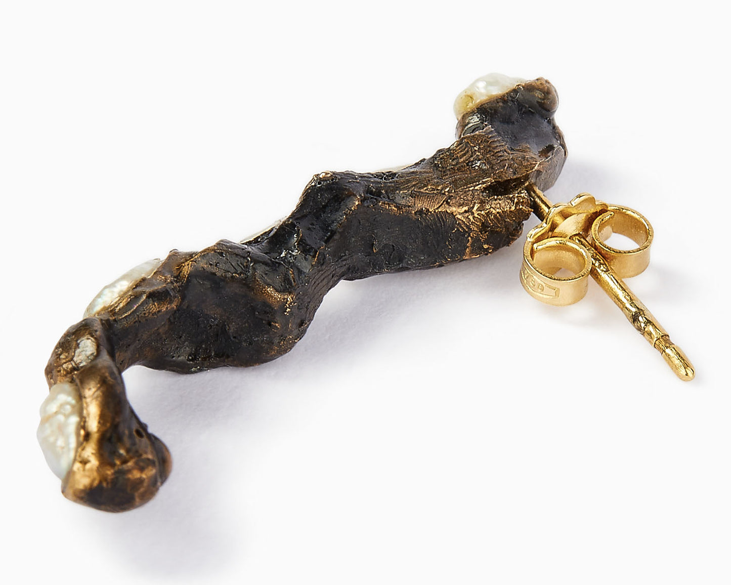 Orecchini in Bronzo e Perle di Fiume Irregolari
