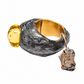 Anello Solitario in Bronzo con Quarzo Citrino | Natura