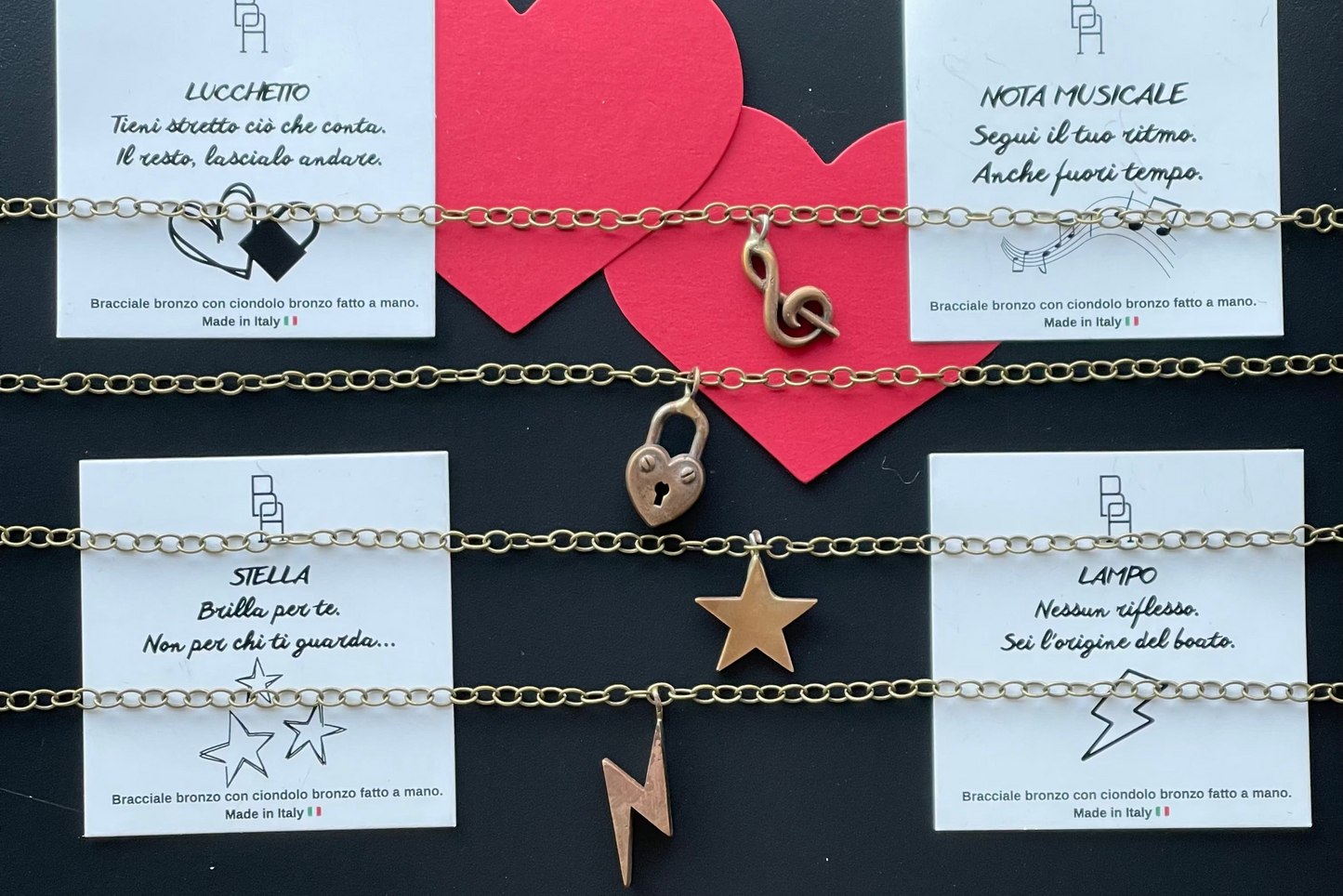 Bracciale Catena con Ciondolo Lucchetto e Cuore - Gioielli Simbolici