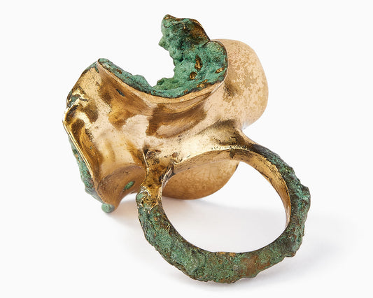 Anello In Bronzo  | Ricerca Della Forma con patina Verde Acqua